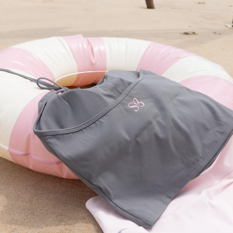 Grey Halterneck Sculpt Top